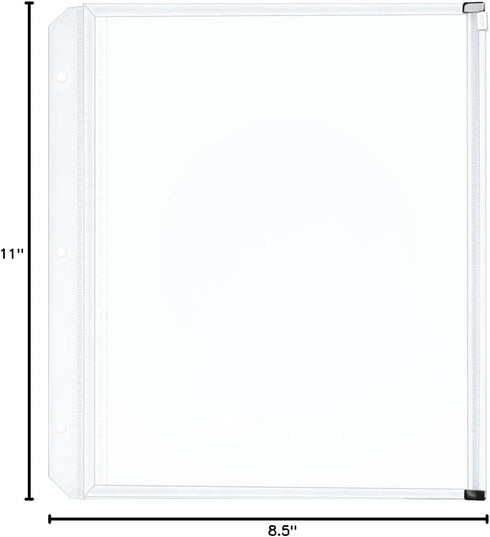 ZIPPER BINDER POCKET CLEAR 3PK